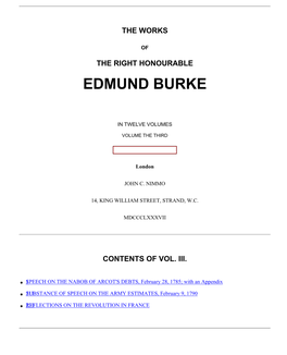 Burke's Writings and Speeches, Volume the Third, by Edmund Burke