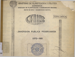 Ministerio De Planificacion Y Politica Economica ■ Direccion De Planificacion Y Coordinacion Regional