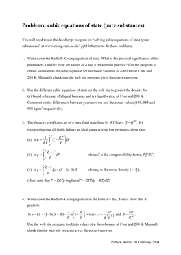 Fugacity Coefficients, Φ, Are Defined By