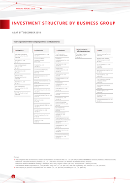 Investment Structure by Business Group