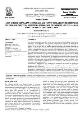 Research Article SOFT–BODIED EDIACARAN METAZOANS AND