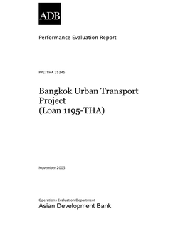 Bangkok Urban Transport Project (Loan 1195-THA)