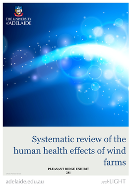 Systematic Review of Human Health Effets of Wind Farms