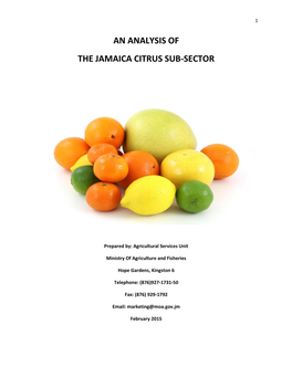 An Analysis of the Jamaica Citrus Sub-Sector