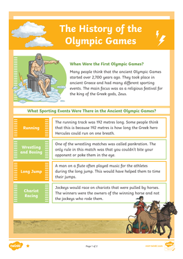 The History of the Olympic Games