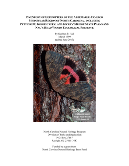 Albemarle-Pamlico Insect Survey, Amended 2017.Pdf