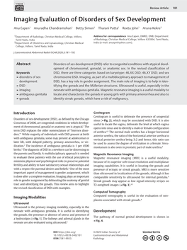 Imaging Evaluation of Disorders of Sex Development