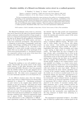 Absolute Stability of a Bénard-Von Kármán Vortex Street in a Confined Geometry