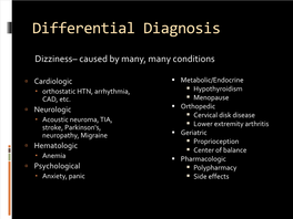 Differential Diagnosis