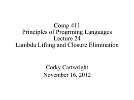 Comp 311 Principles of Programming Languages Lecture 6 Meta