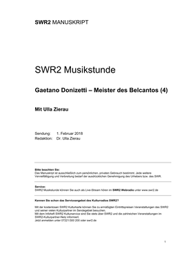 SWR2 Musikstunde