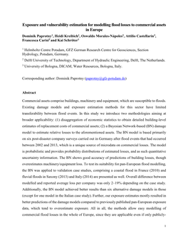 Exposure and Vulnerability Estimation for Modelling Flood Losses To