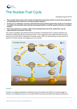 The Nuclear Fuel Cycle