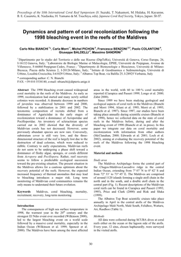 Dynamics and Pattern of Coral Recolonization Following the 1998 Bleaching Event in the Reefs of the Maldives