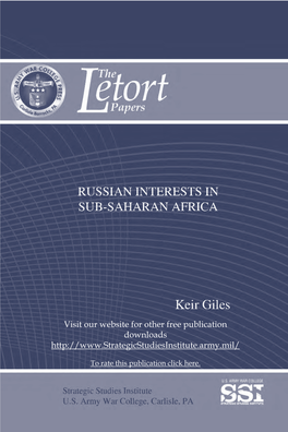 Russian Interests in Sub-Saharan Africa