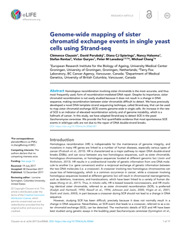 Genome-Wide Mapping of Sister Chromatid Exchange Events In