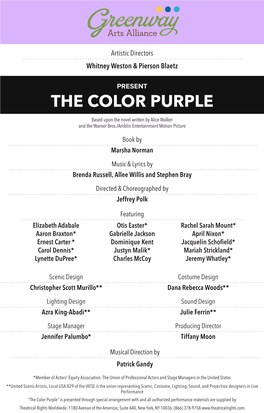 The Color Purple Program
