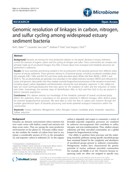 Genomic Resolution of Linkages in Carbon, Nitrogen, and Sulfur Cycling