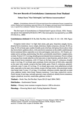 Two New Records of Goniothalamus (Annonaceae)