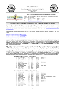 Victorian Open T&F Championships, Olympic