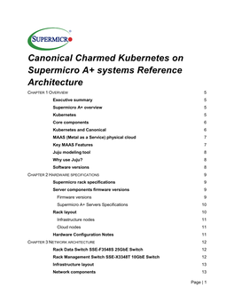 Canonical Charmed Kubernetes on Supermicro A+ Systems Reference Architecture