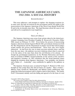 The Japanese American Cases, 1942-2004: a Social History