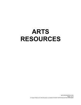 Arts Resources