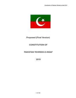 Final Proposed PTI Constitution 2019 In