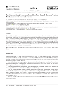 New Protosmylinae (Neuroptera: Osmylidae) from the Early Eocene of Western North America, with Taxonomic Remarks