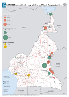 CAMEROON: Administrative Map with RCA and Nigeria Refugees Locations