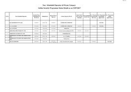 Airline Security Programme Status Details As on 31/07/2017 Non