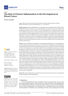 The Role of Chronic Inflammation in the Development of Breast Cancer