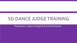 Sd Dance Judge Training