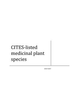 CITES-Listed Medicinal Plant Species