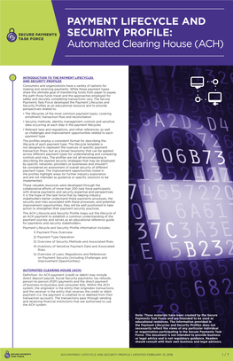 PAYMENT LIFECYCLES and SECURITY PROFILES Consumers and Organizations Have a Variety of Options for Making and Receiving Payments