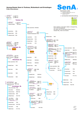 Auszug Stamm Senn in Tecknau, Rickenbach Und Ormalingen Sena Frühe Generationen F