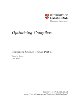 Optimising Compilers