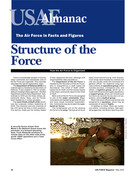 Usafalmanac � the Air Force in Facts and Figures Structure of the Force How the Air Force Is Organized