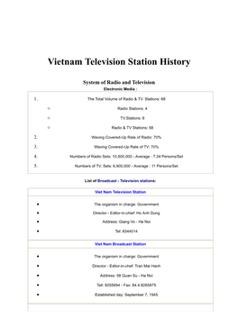 Vietnam Television Station History