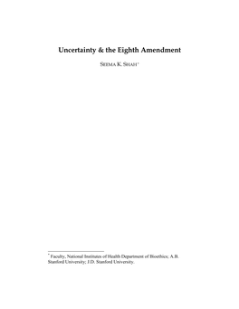 Uncertainty and the Eighth Amendment