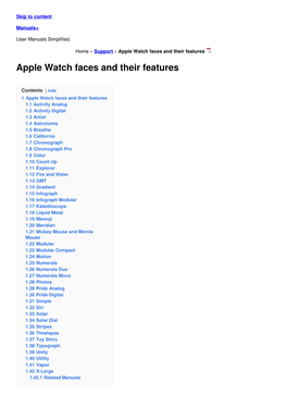 Apple Watch Faces and Their Features