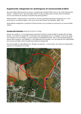 Supplerende Redegørelse for Ændringerne Af Rammeområde 8.EB10