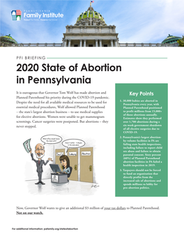 2020 State of Abortion in Pennsylvania