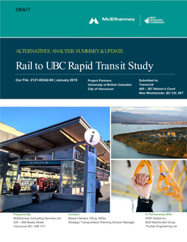 Rail to UBC Rapid Transit Study