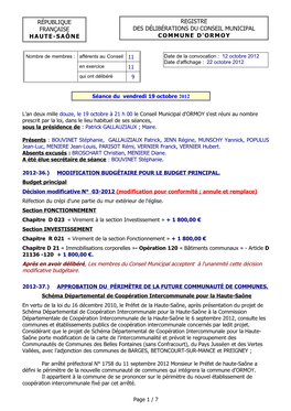 Registre Des Délibérations Du Conseil Municipal Commune