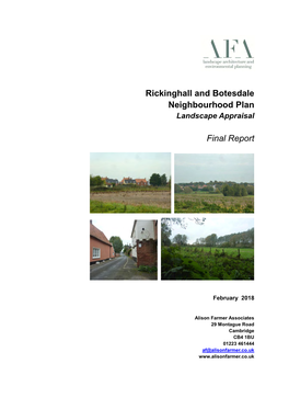 Rickinghall and Botesdale Neighbourhood Plan Final Report