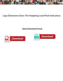 Lego Dimensions Sonic the Hedgehog Level Pack Instructions