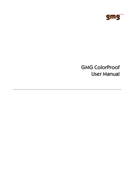 GMG Colorproof User Manual Imprint