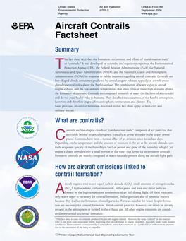 Aircraft Contrails Factsheet