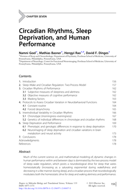 Circadian Rhythms, Sleep Deprivation, and Human Performance